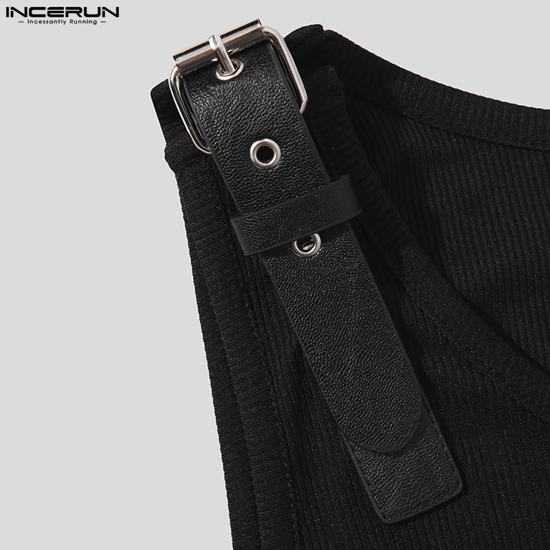 Áo sát nách INCERUN cổ tròn thời trang cho nam