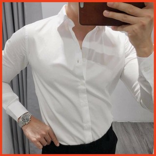 ÁO SƠ MI TRẮNG, ĐEN, ÁO NAM CÔNG SỞ CHẤT LỤA MỊN GẤP HỘP [freeship]