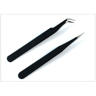 Nhíp đen đính đá Nail gắp mi