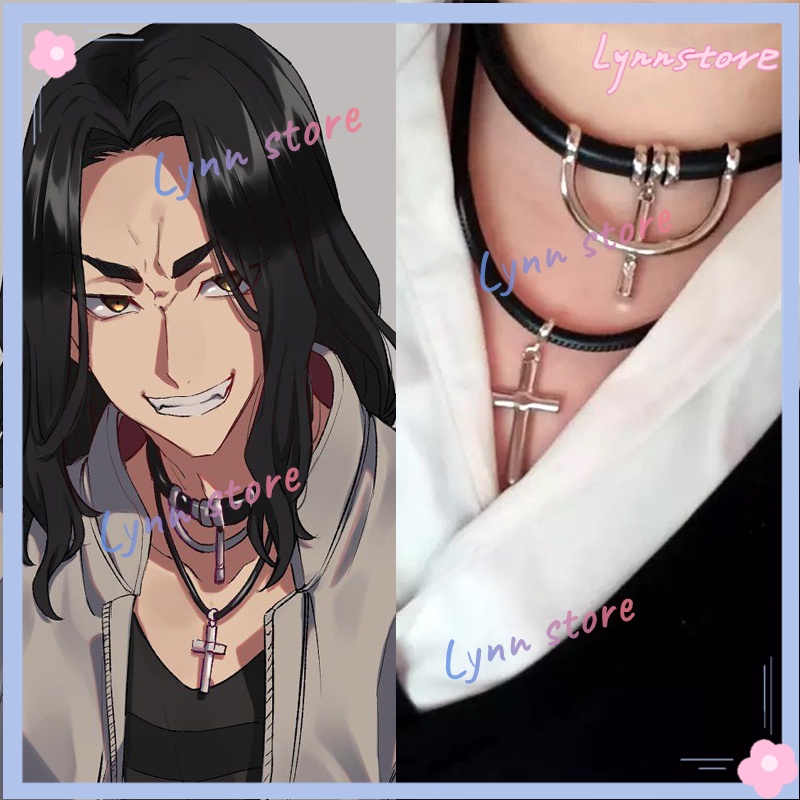 Vòng Cổ Choker Da Nhiều Lớp Mặt Thánh Giá Phong Cách Anime Tokyo Revengers Keisuke Baji Punk Cho Nam Và Nữ