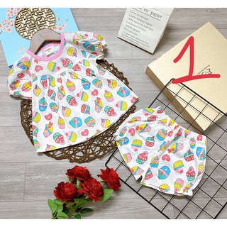 Bộ bánh bèo xuất nhật sợi tre dành cho bé gái