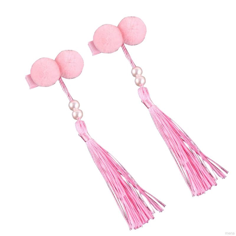 Set 2 Kẹp Tóc Tua Rua Phong Cách Trung Hoa Cho Bé Gái