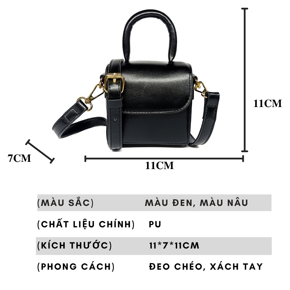Túi xách nữ mini Quảng Châu cao cấp quai xách đeo chéo dáng hộp 03T2-HV