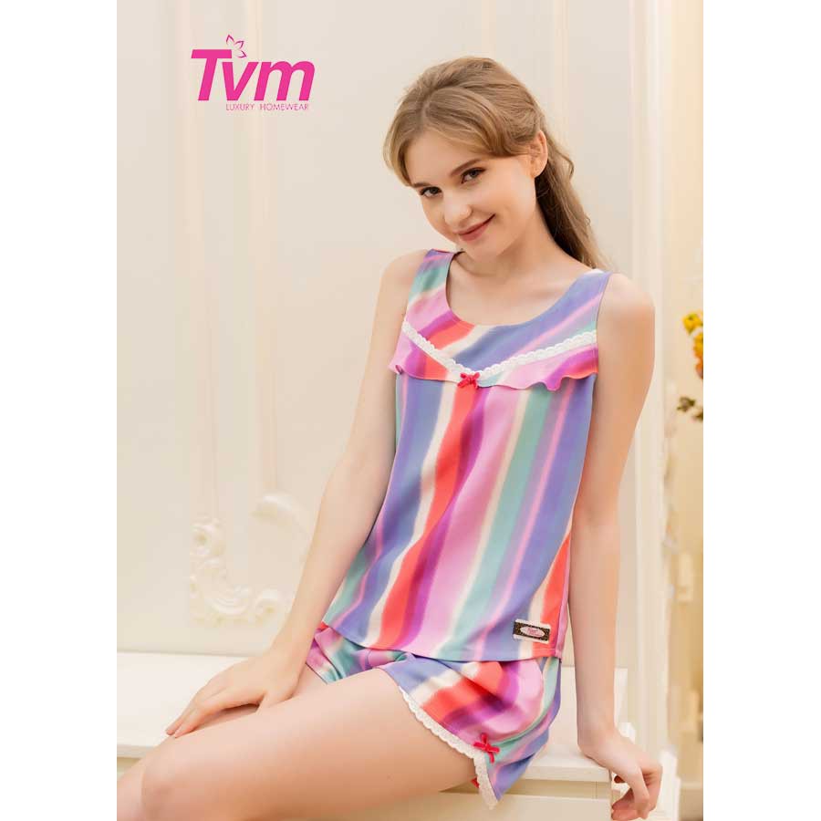 Đồ mặc nhà Bộ ngắn nữ sát nách Tvm Luxury Homewear B535
