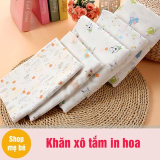 Khăn tắm xô in hoa