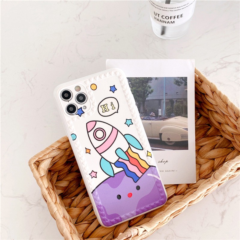 Ốp lưng iphone Rainbow Rocket IMD dày dặn viền nổi 6/6plus/6s/6splus/7/7plus/8/8plus/x/xs/11/12/pro/max/plus/promax | BigBuy360 - bigbuy360.vn