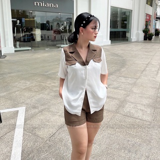 Áo Sơ Mi Nữ Bigsize Vai Nâu (55-90kg)