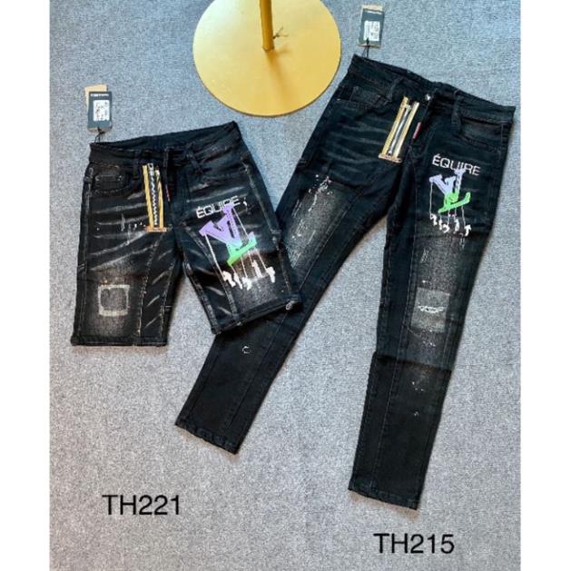 quần jean nam DSQ ngố khoá lệch -Quần jen nam lv đẹp ⚡