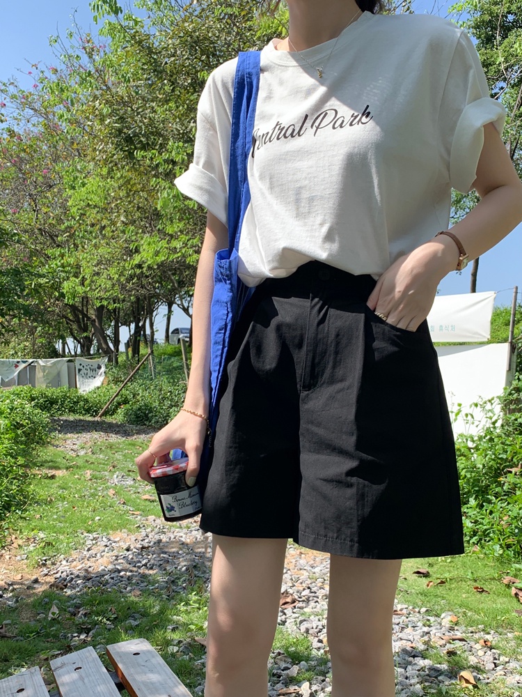 Quần Short Ống Rộng Lưng Cao Phong Cách Retro Mùa Hè 51838