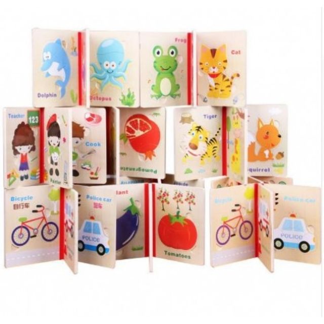 Sách gỗ ghép hình 6 trang