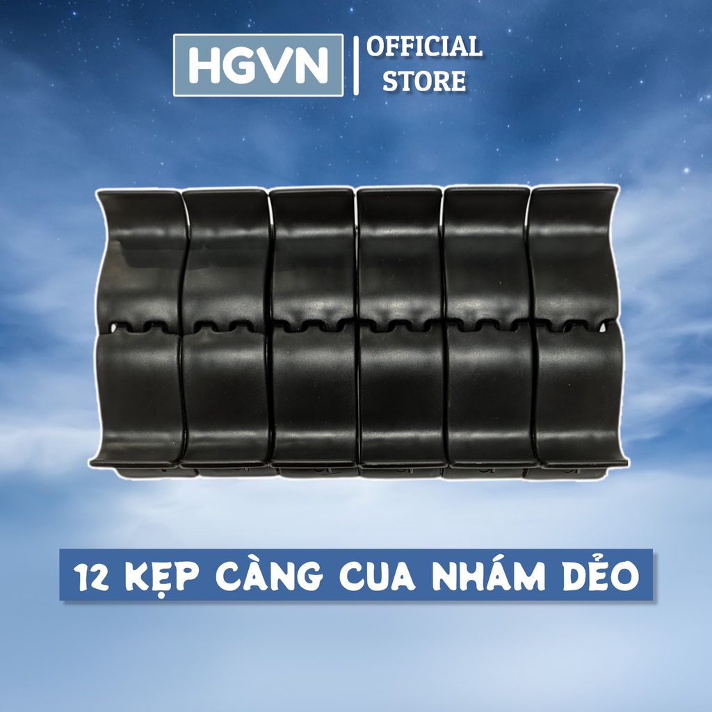 Sỉ SET 12 Kẹp Càng Cua NHỰA NHÁM DẺO BẺ KHÔNG GÃY [COMBO 12 CHIẾC]