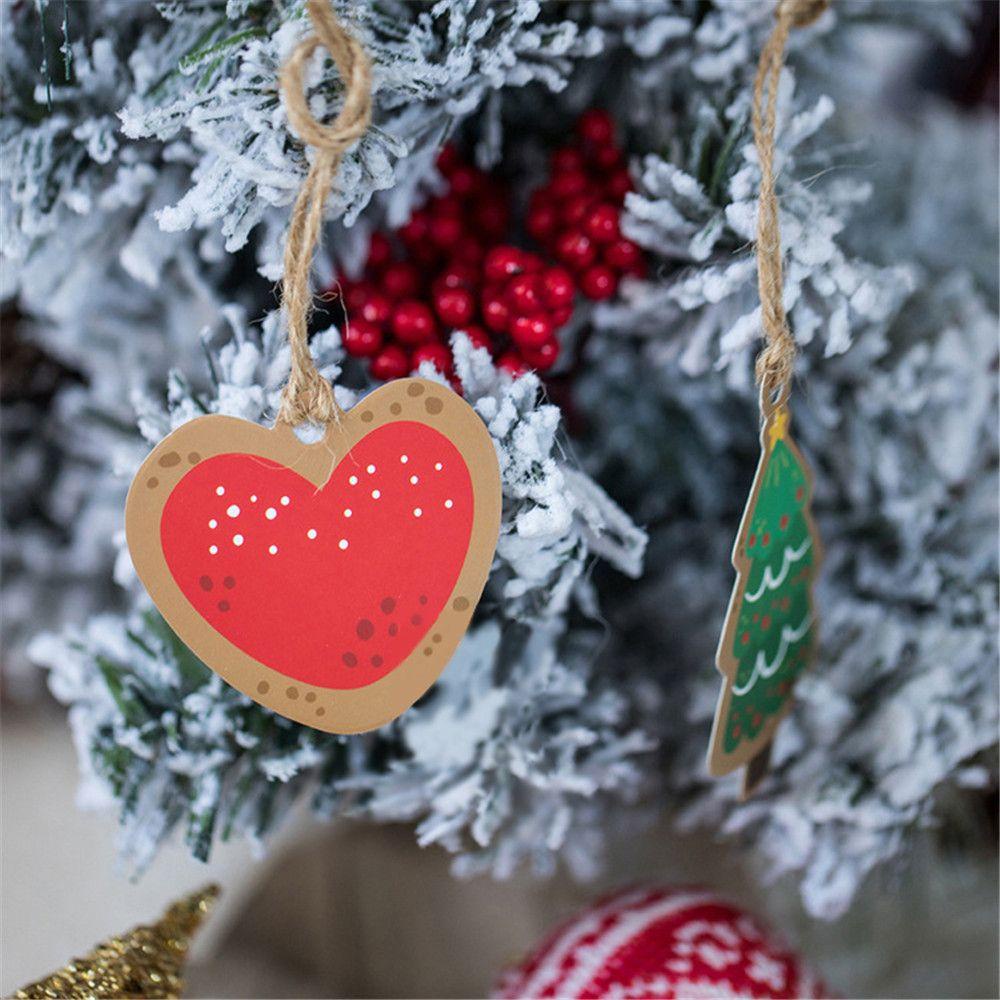 YOLA Set 50 Thẻ Gỗ Hình Bông Tuyết Trang Trí Cây Thông Noel