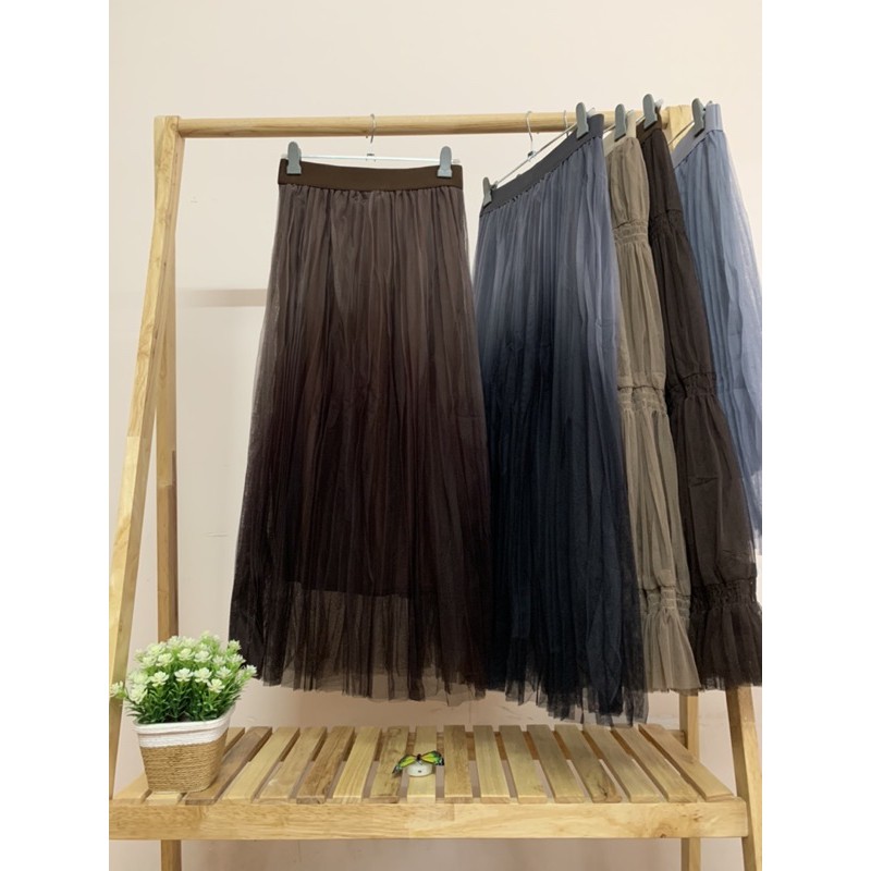 [Jamela Store] Chân váy xếp ly phối màu loang dáng dài | BigBuy360 - bigbuy360.vn