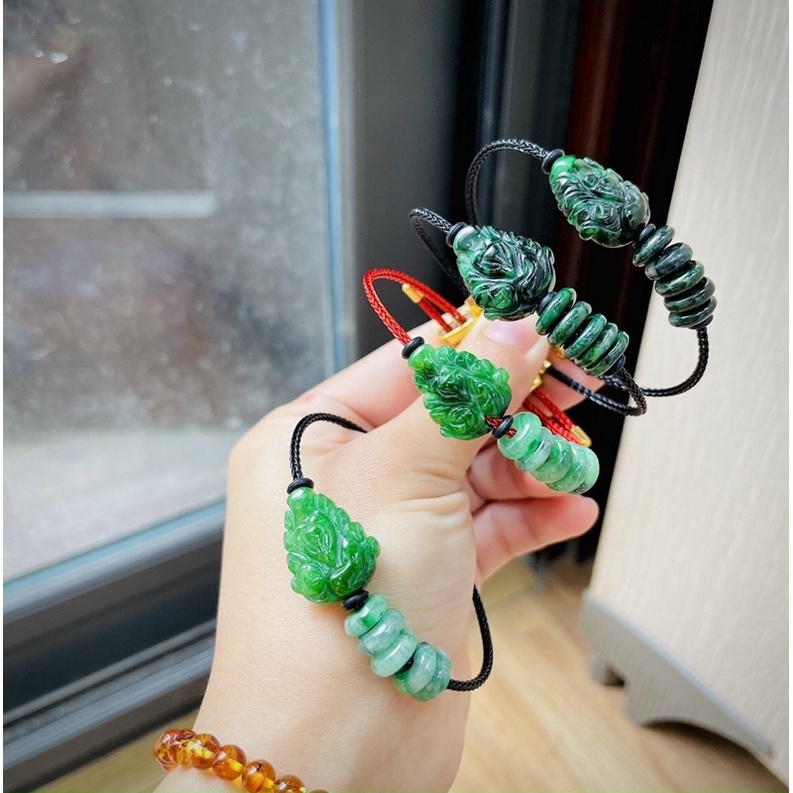 Vòng đeo tay dây cáp hồ ly chúa 9 đuôi ngọc sơn thủy