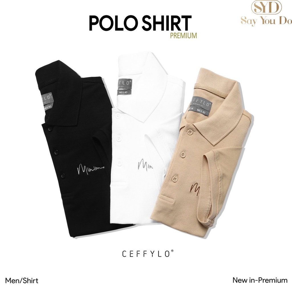 Áo Polo Nam Có Cổ Cộc Tay CEFFYLO 3 Màu Thêu Minimalist Ở Ngực Form Dáng Slim Thấm Hút Mồ Hôi Tốt - Mã SP PL05