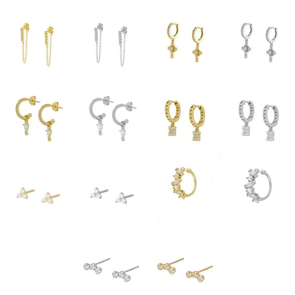 MXGOODS Bông Tai Dạng Vòng Đính Đá Lấp Lánh Thời Trang Dự Tiệc Cưới Cho Nữ