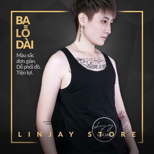 Ba lỗ dài có sẵn nịch chuyên dụng cho TOMBOY, SB, TRANS có quai LINJAY vải cotton thoáng mát, nhiều kích thước (S,M,L,XL