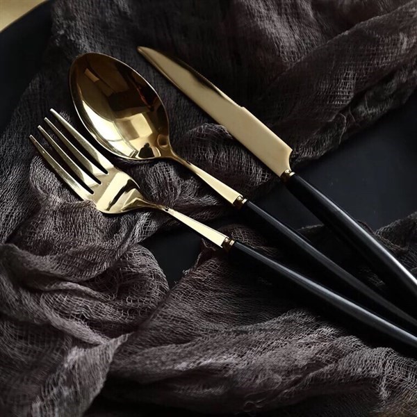 Set 3 món thìa dĩa golden cao cấp