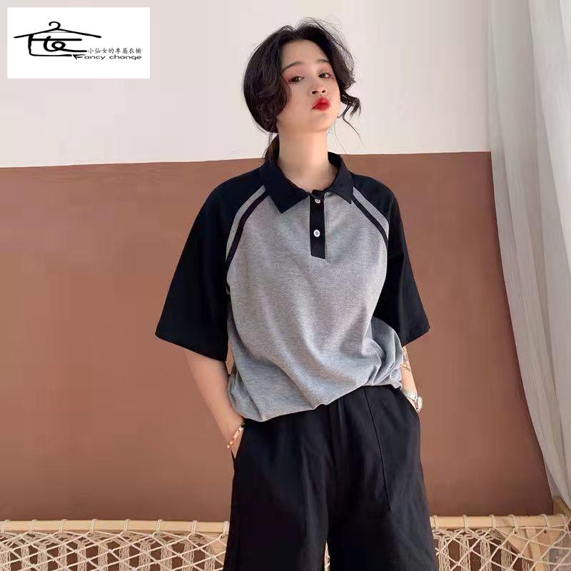 Áo Thun Polo Tay Ngắn Dáng Rộng Phong Cách Hàn Quốc Thời Trang Mùa Hè Hàng Mới Dành Cho Bạn Nữ