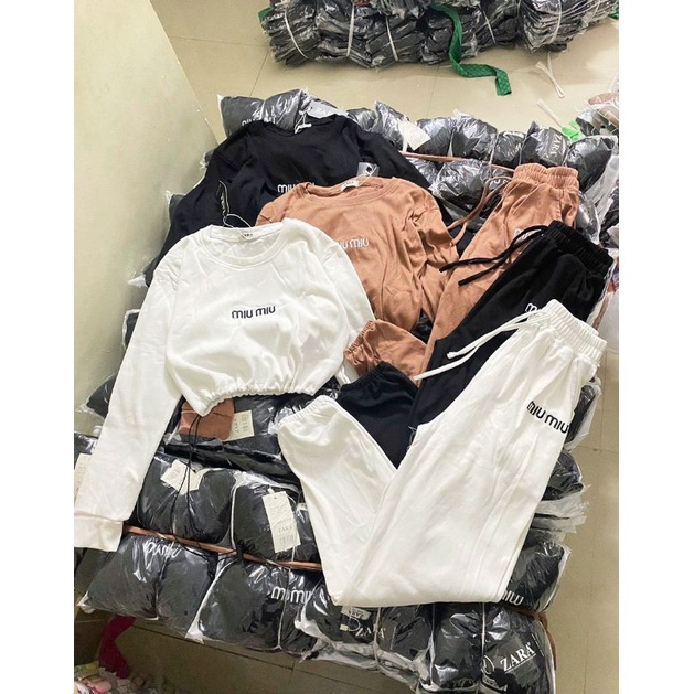 Set thể thao croptop tay dài cá tính ( kèm hình thật )