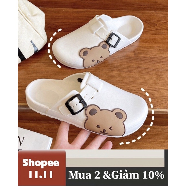 GIẢM GIÁ SỤC NHỰA CUTE, DÉP GẤU NHỰA KUTE CÓ HAI MÀU SIÊU XINH Y HÌNH cấp 202