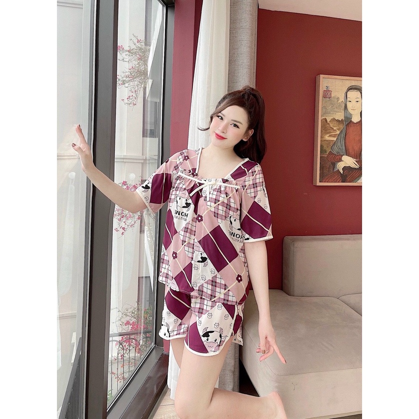 [Free Ship] Pijama áo ngắn tay quần dùi - Đồ ngủ cộc tay quần ngắn