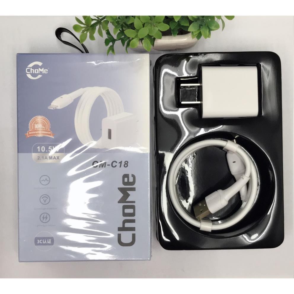 Bộ củ cáp sạc ChoMe 5V/2.1A chính hãng