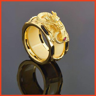 Nhẫn titan khảm rồng siêu vip sang trọng tinh xảo