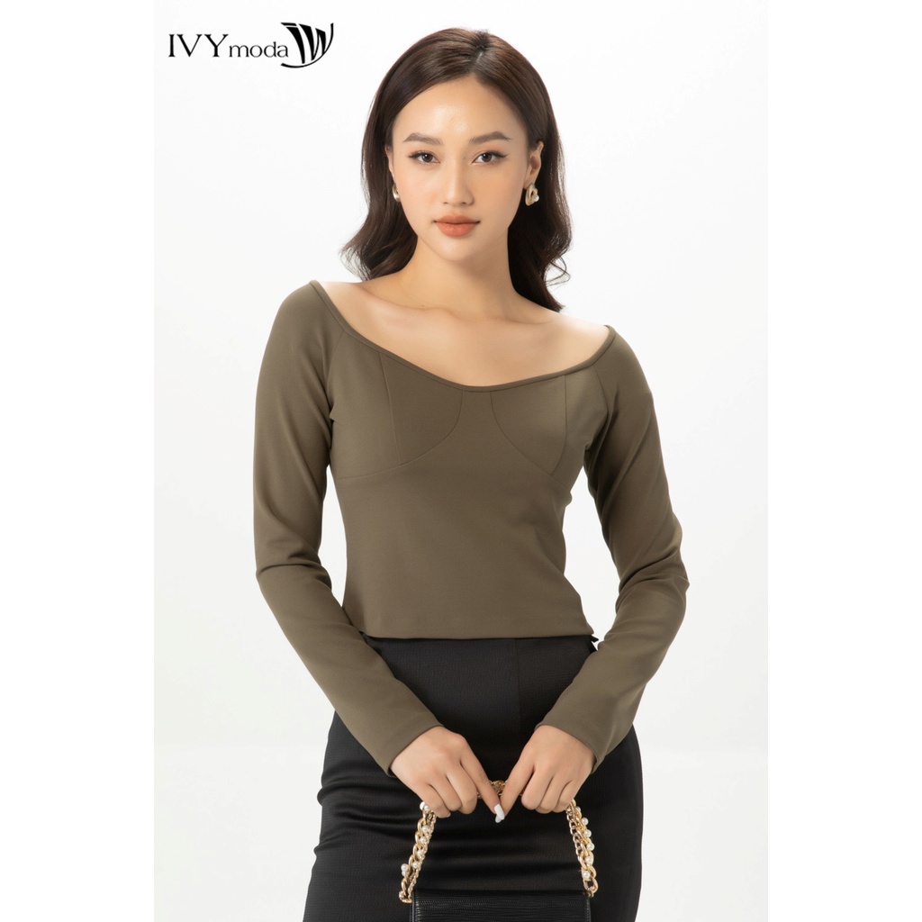 Áo croptop nữ dáng ôm IVY moda MS 58B9150