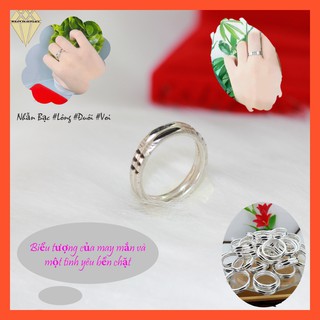 ❌Món Quà May Mắn❌Nhẫn Bạc Lông Đuôi Voi Nhân Tạo May Mắn