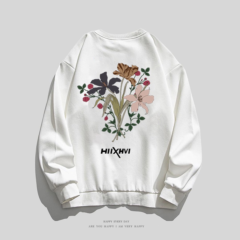 NRVP Áo thun tay dài in họa tiết phong cách Hàn Quốc thời trang cho nam và nữ oversize