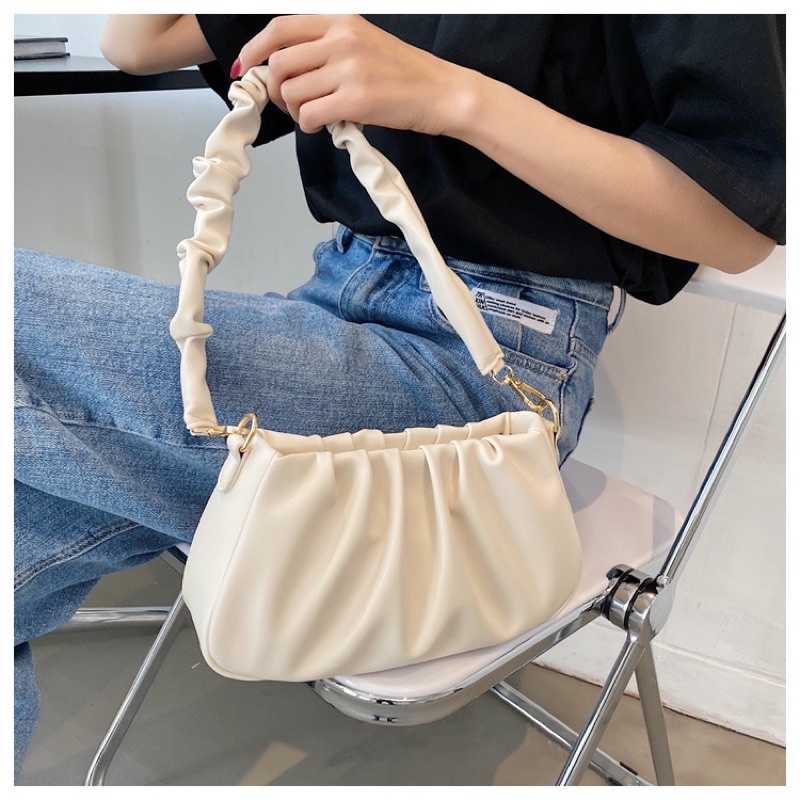 Túi xách nữ Alicehousee túi kẹp nách nữ gấp nếp đám mây sang chảnh hot 2021