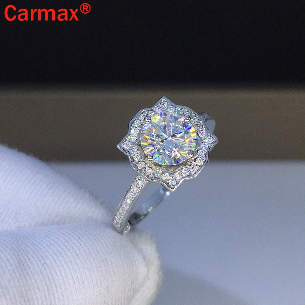 Nhẫn Hở Họa Tiết Moissanite Thời Trang Cho Nữ
