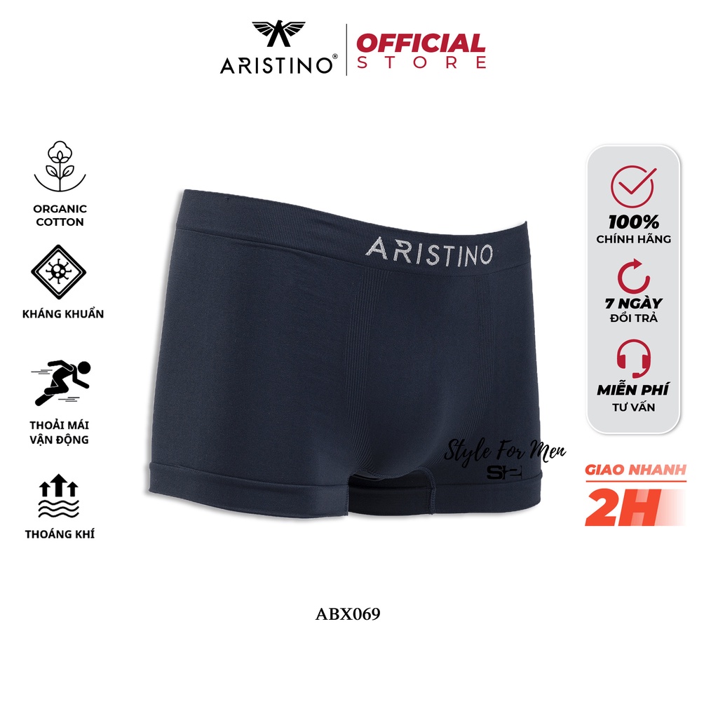 Quần Sịp/Lót Nam ARISTINO Cotton Cao Cấp ABX069 Dáng Boxer Cạp Không Đường Dệt Liền May Co Giãn 4 Chiều Mềm Mát Mịn