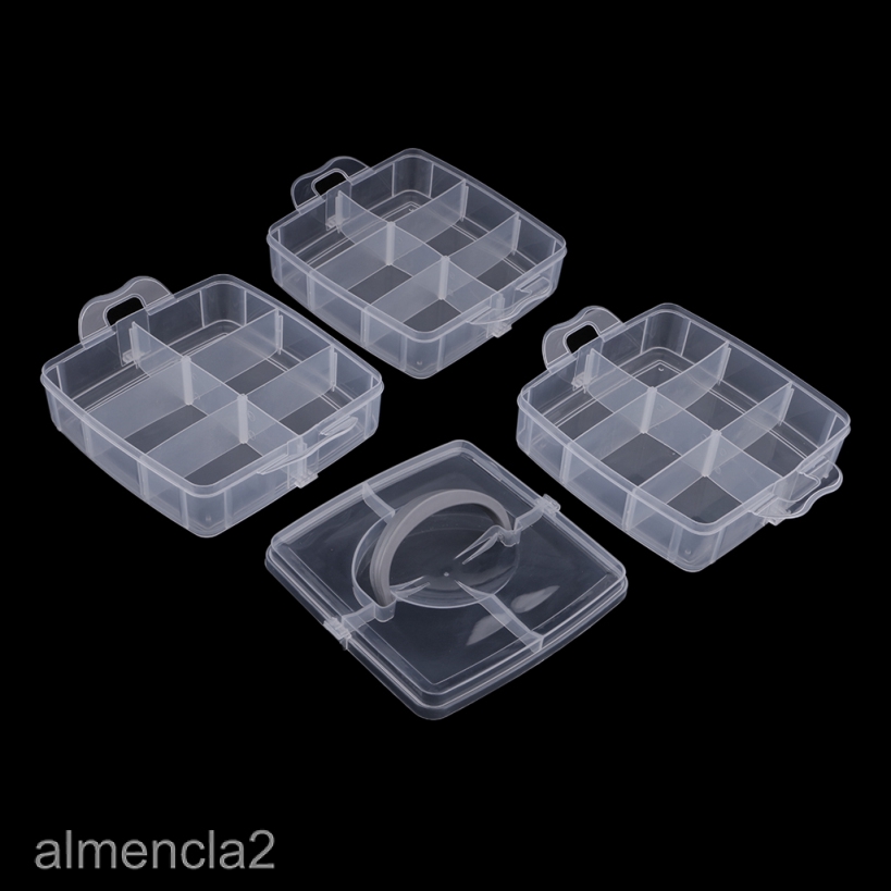 [ALMENCLA2] Clear Plastic Craft Bead Jewelry Home Office Storage Organizer Tool Box Case