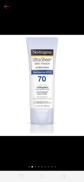 Kèm chống nắng Neutrogena spf100 ultra Sheer dry touch 88ml