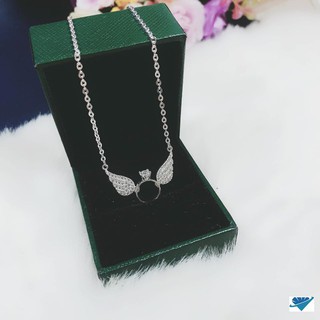 Dây chuyền bạc nữ | Dây chuyền bạc cánh thiên thần đá