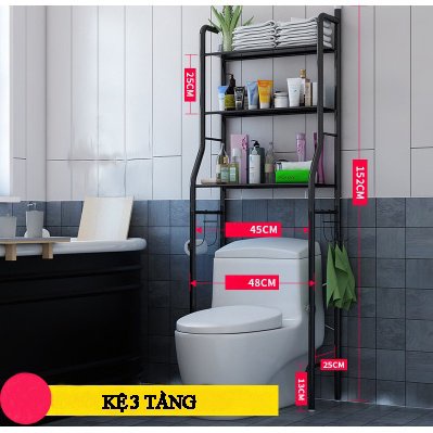 Kệ 3 Tầng Nhà Tắm Kệ Để Đồ Phòng Tắm Đa Năng Chống Thấm Nước Chịu Tải Tốt Giúp Tiết Kiệm Không Gian Nhà Vệ Sinh