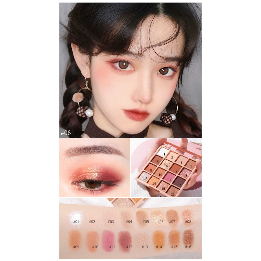 Bảng Phấn Mắt 16 Màu Lấp Lánh Trang Điểm Chuyên Nghiệp