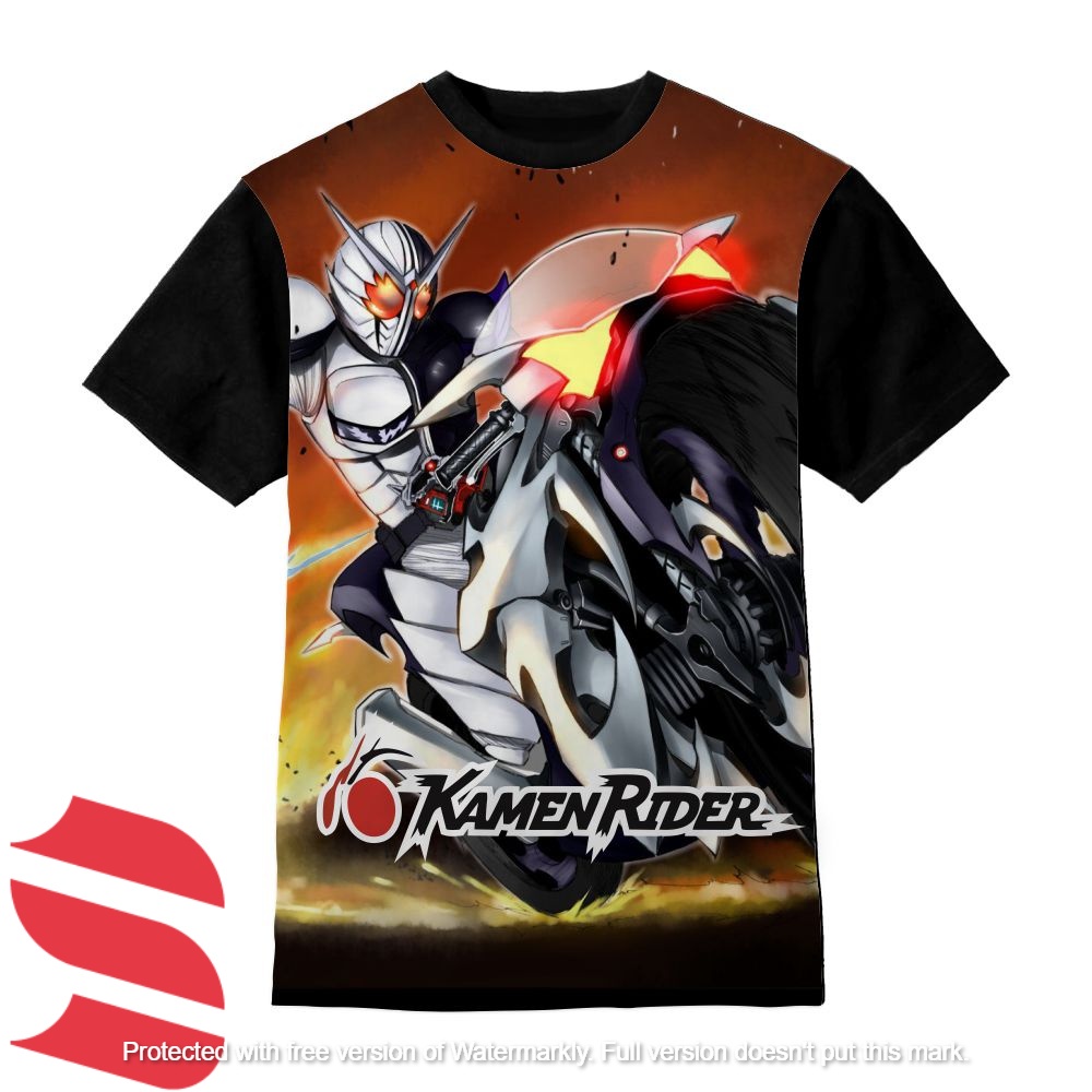 Áo Thun Trẻ Em | Áo Thun In Hình KAMEN RIDER Và Xe Đạp Độc Đáo Cho Bé