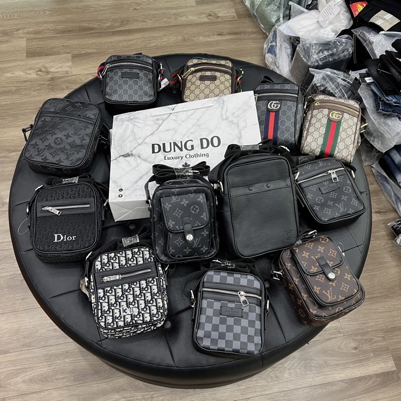 Túi đeo chéo Dior vải dệt - Túi da nam cực chất