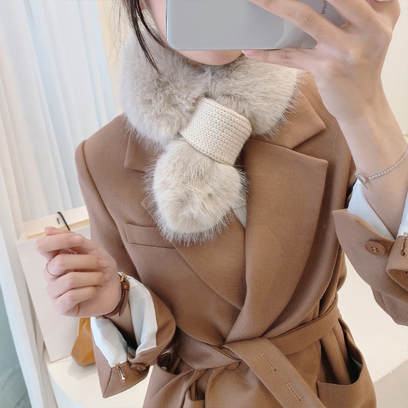 Khăn Choàng Cổ Phủ Lông Mềm Mại Giữ Ấm Mùa Đông Cho Nữ