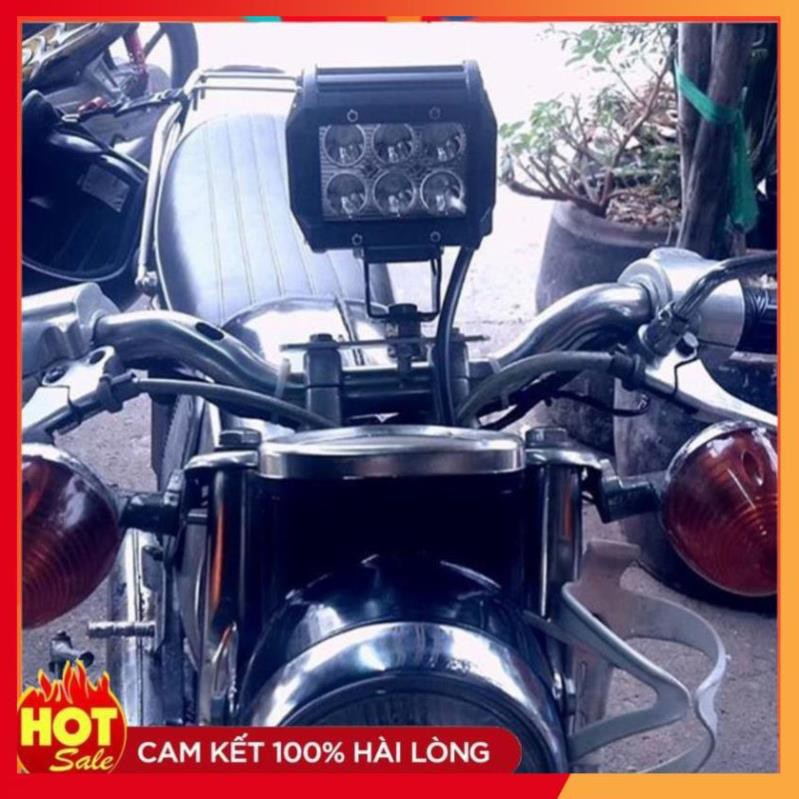 Đèn led trợ sáng C6 18w  TL 362 tặng  bộ 4 miếng dán chống xước tay cửa xe ô tô TL 239 ❤