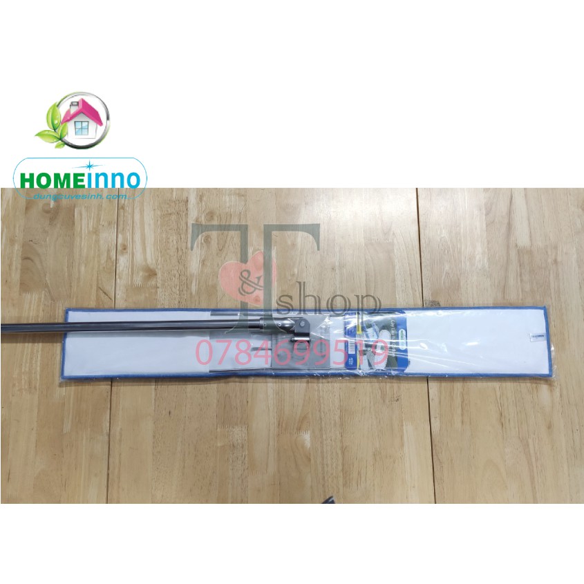 Cây Lau CÁN THẲNG Công Nghiệp Inox Giẻ San Hô 90cm Homeinno Dài 160cm (Có Sẵn Tấm Lau)