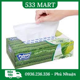 Khăn giấy lụa Pulppy hương trà xanh 2 lớp hộp 100 tờ