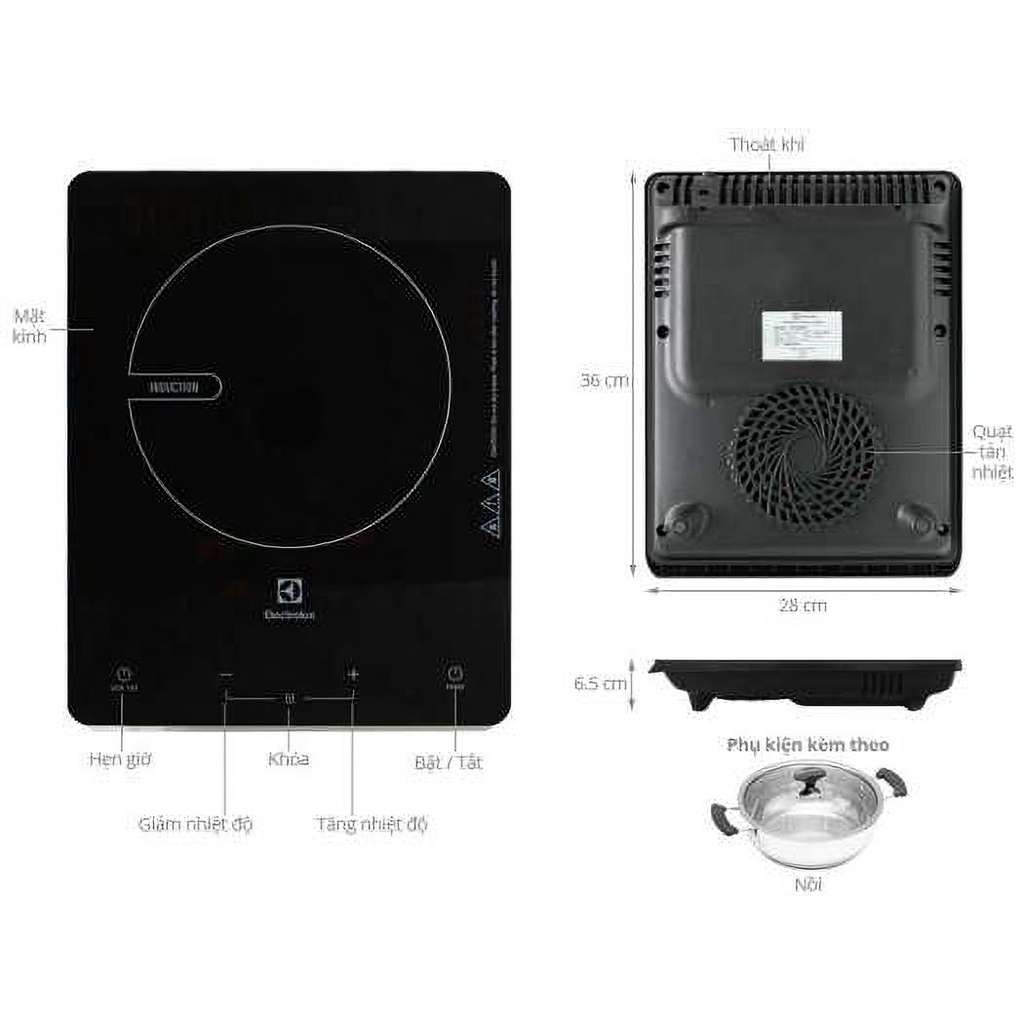 Bếp nấu điện từ Electrolux ETD29MKC để bàn kích thước 30cm