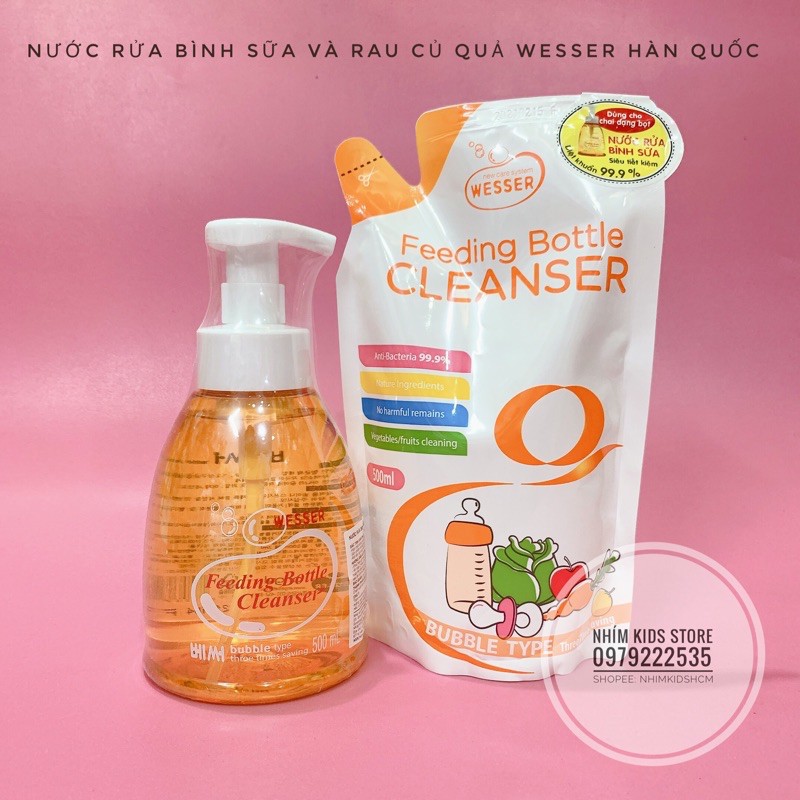 Nước rửa bình Wesser Hàn quốc 500ml