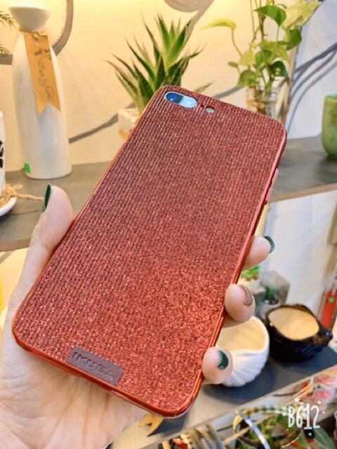 Ốp lưng ikuba nền nhũ viền màu iphone 6 6s 7 8 / plus / x xr max