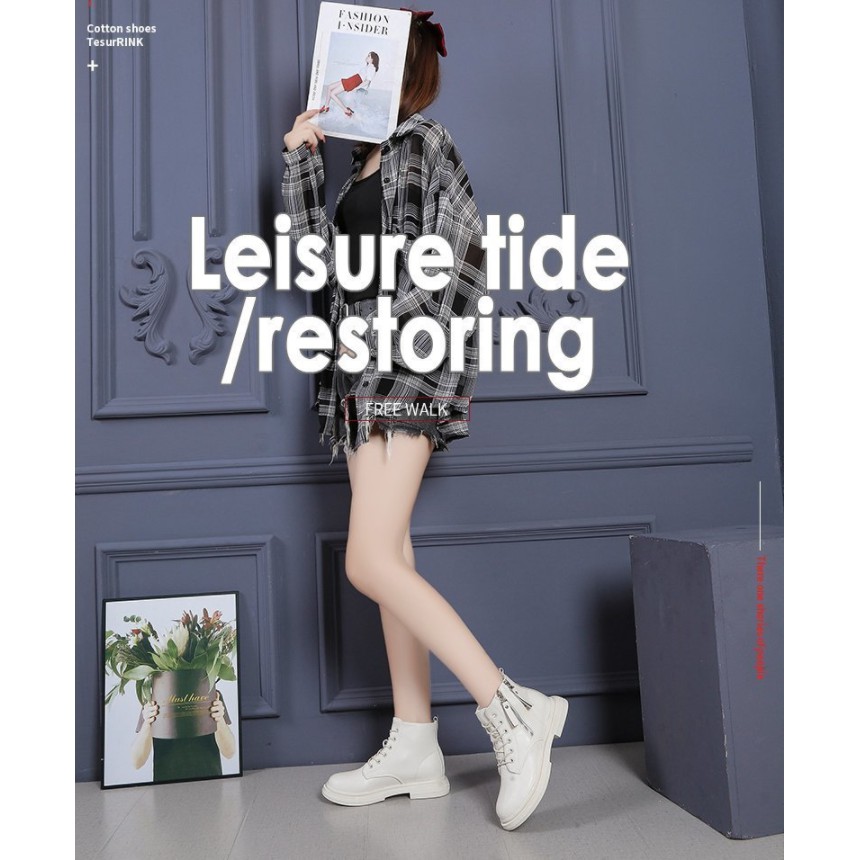 Boot Da Nữ 💖FREESHIP💖 Bốt Nữ Cổ Thấp - Chất Liệu Da Trơn Có Khóa Hông | BigBuy360 - bigbuy360.vn