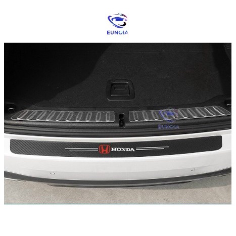 Set 5 Miếng  Dán Bậc Cửa Và Dán Cốp  Xe Ô Tô Honda City 2020 Jazz Civic Fc Crv Accord Brv Vân Cacbon